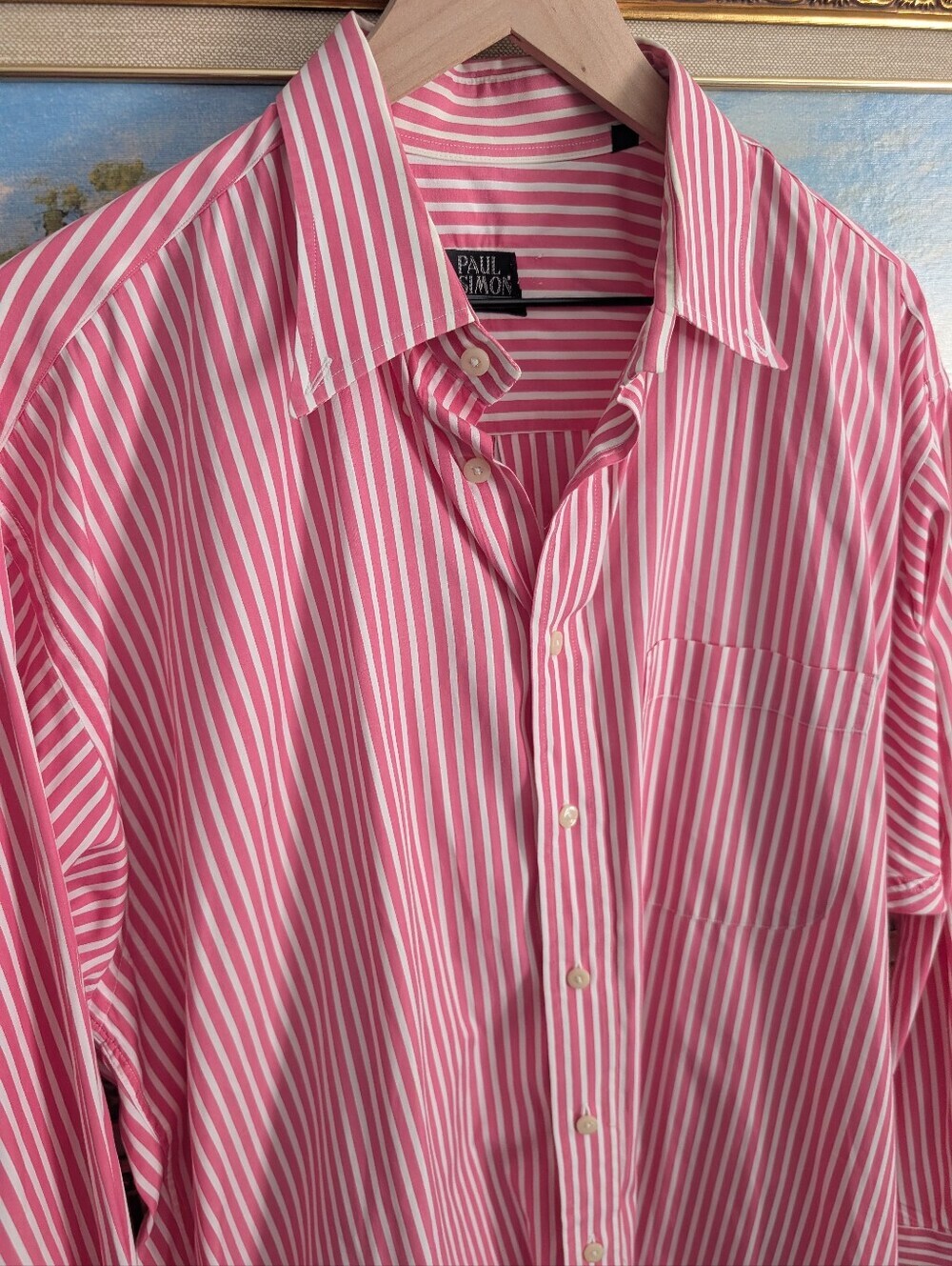 Paul Simon Pink Striped Button-Up Shirt